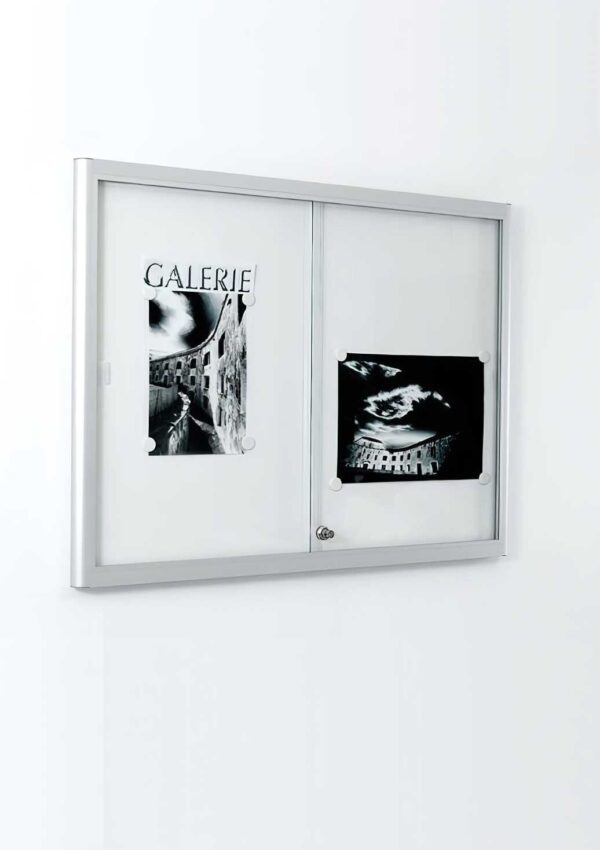 Schaukasten 332 16xA4 DIN A0 Silber eloxiert Sichtmass 1190 x 841 mm Aluminium viertelrund – Bild 2