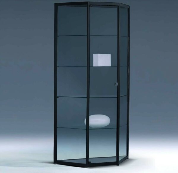 Standvitrine in Trapez-Form mit Flügeltür b95,3xt28,6xh182cm