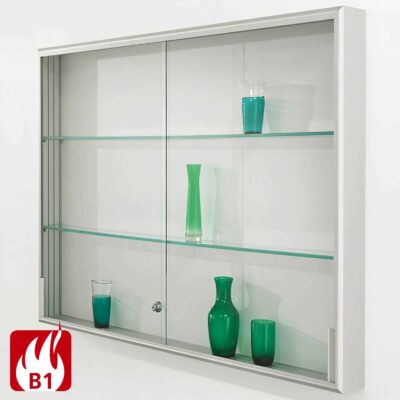 Brandschutz-Wandvitrine mit Schiebetüren, Breite 80cm