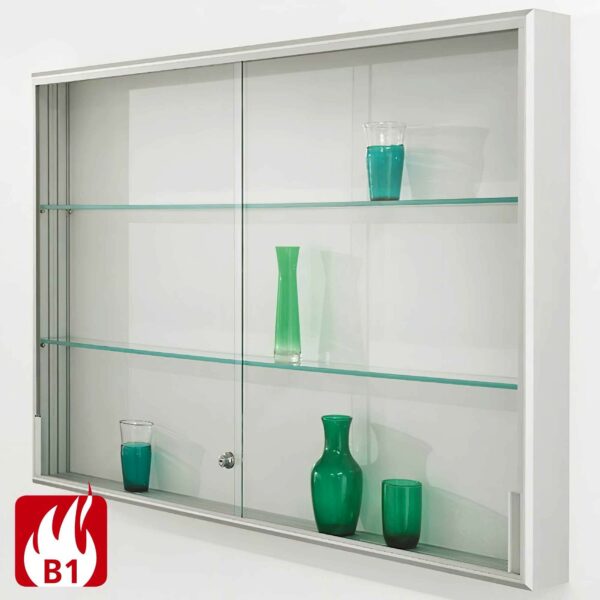 Brandschutz-Wandvitrine mit Schiebetüren, Höhe 100cm