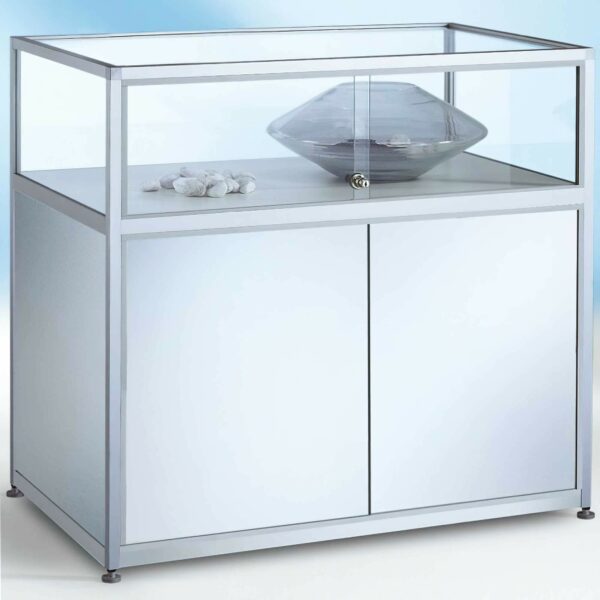 Thekenvitrine mit Schiebetür und Unterschrank BXTXH 100x60x100cm