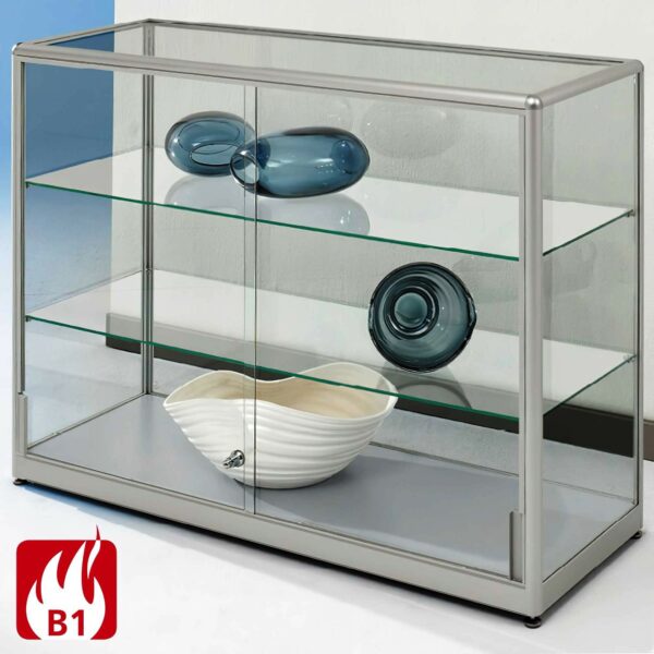 Brandschutz-Thekenvitrine mit Schiebetüren, BXTXH 100-120x50x102cm