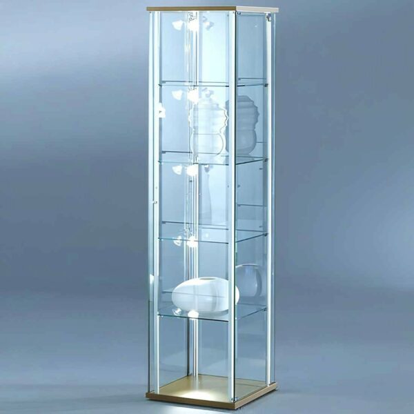 Rahmenlose Glasvitrine mit Flügeltür BXTXH 43x43x176cm – Bild 3