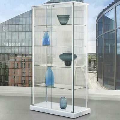 Glasvitrine mit Flügeltüren BXTXH 83x43x176cm