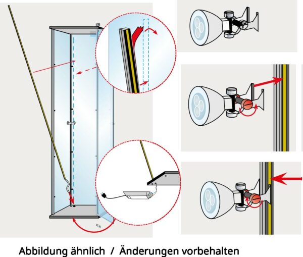 Brandschutz-Wandvitrine mit Schiebetüren, Höhe 100cm – Bild 5