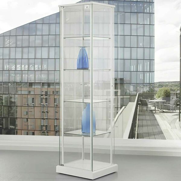 Rahmenlose Glasvitrine mit Flügeltür BXTXH 43x43x176cm – Bild 5