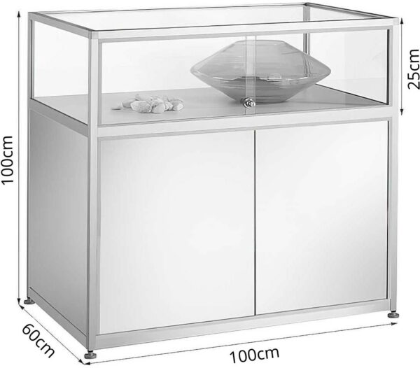 Thekenvitrine mit Schiebetür und Unterschrank BXTXH 100x60x100cm – Bild 4