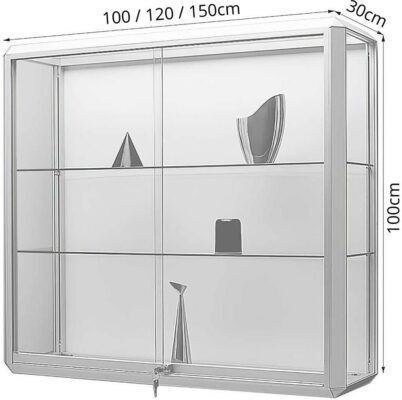 Wandvitrine mit Schiebetüren BXTXH 100-150x30x100cm