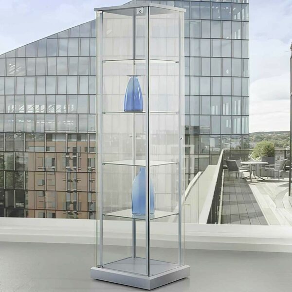 Rahmenlose Glasvitrine mit Flügeltür BXTXH 43x43x176cm – Bild 6