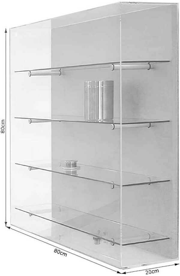 Wandvitrine mit Acrylglashaube BXTXH 80x20x80cm – Bild 5