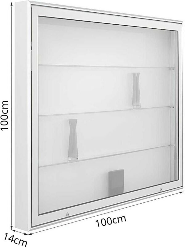 Wandvitrine mit Horizontaler Flügeltür BXTXH 100x14x100cm – Bild 2