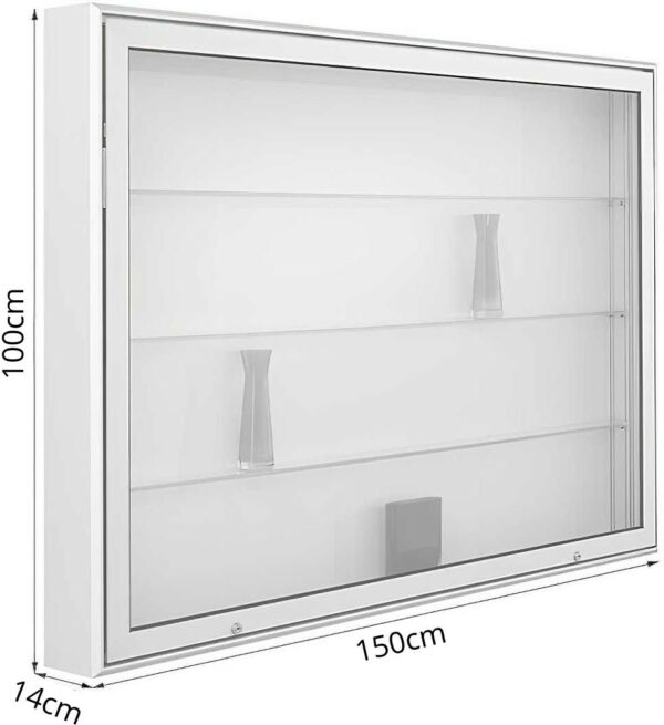 Wandvitrine mit Horizontaler Flügeltür BXTXH 150x14x100cm – Bild 2