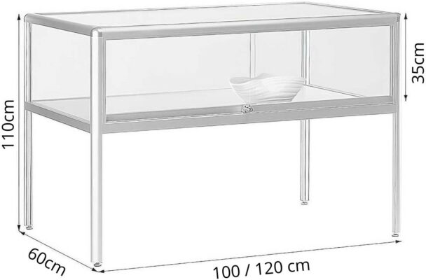 Thekenvitrine mit Schiebetüren BXTXH 100-120x60x110cm