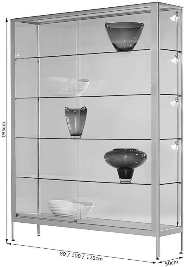 Brandschutzvitrine mit Schiebetüren BxTxH 200x40-50x195cm – Bild 2