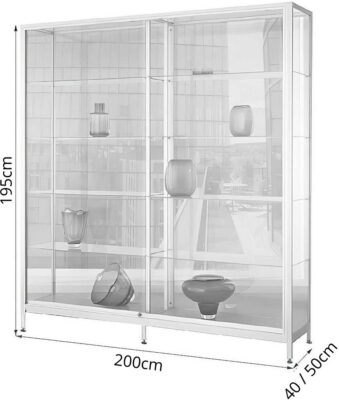 Brandschutzvitrine mit Schiebetüren, BXTXH 80-120x50x195cm