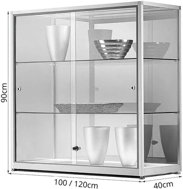 Thekenvitrine mit Schiebetüren BXTXH 100-120x40x90cm – Bild 6