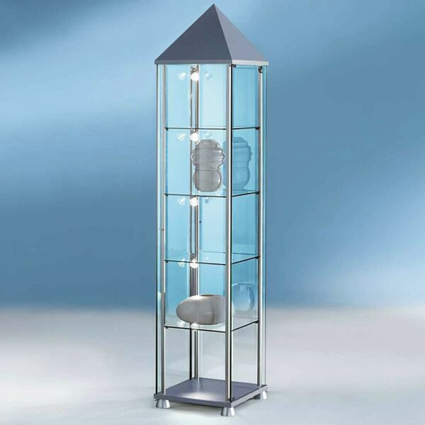 Rahmenlose Glasvitrine mit Flügeltür BXTXH 43x43x176cm – Bild 8