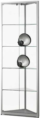 Eckvitrine Ganzglas 500 silber
