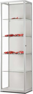 Vitrine 600 silber mit LED-Strips