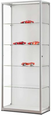 Vitrine 800 silber mit LED-Strips