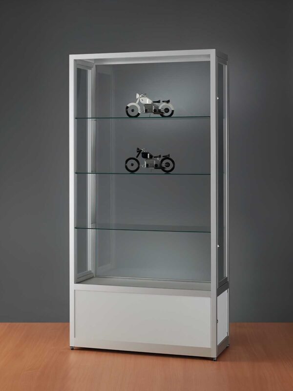 Staubdichte Vitrine 1000 silber mit Unterschrank – Bild 2