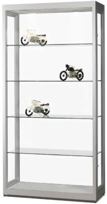 Staubdichte Vitrine 1000 silber ohne Beleuchtung