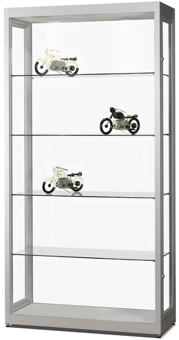 Staubdichte Vitrine 1000 silber ohne Beleuchtung