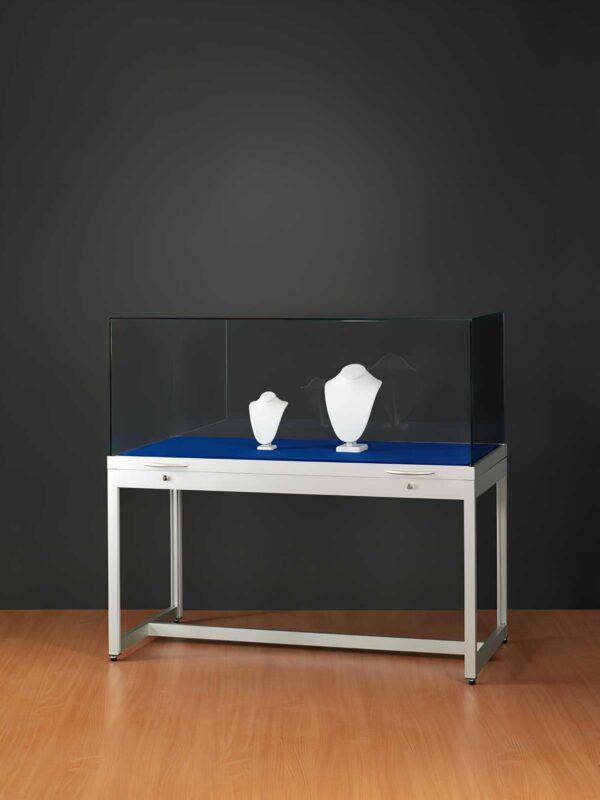 silberne Tischvitrine mit Glaushaube von 450mm
