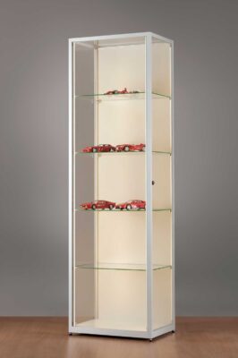 Vitrine 600 silber mit LED-Strips