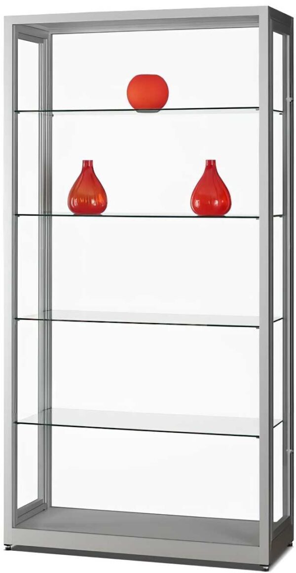 Staubdichte Vitrine 1000 silber ohne Beleuchtung – Bild 3
