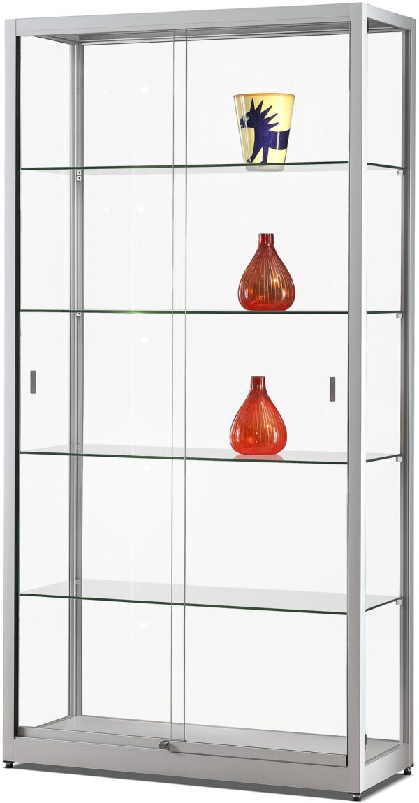 Brandschutzvitrine 1000 silber Aluminium eckig – Bild 3