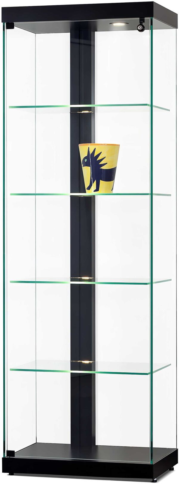 Vitrine LINEA 500 schwarz mit einer Säule, schwarz eloxiert – Bild 5