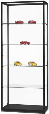 Vitrine 800 schwarz mit 2 draaideuren front