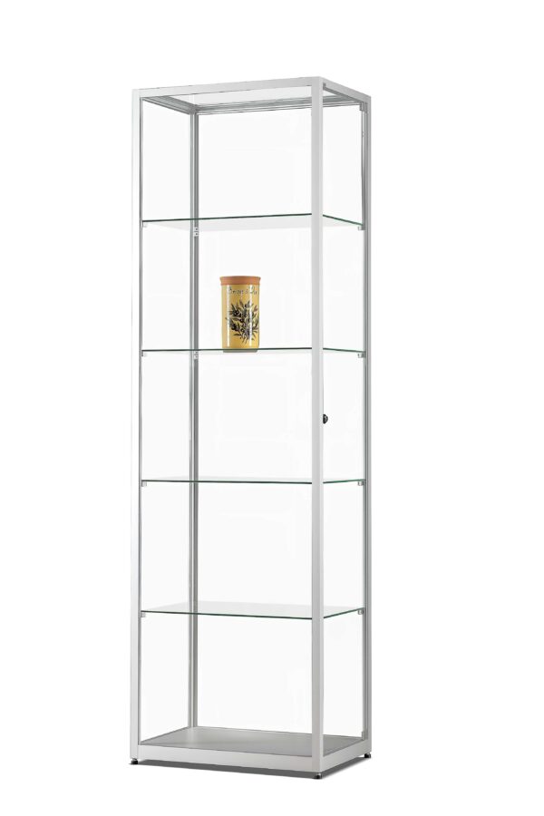 Brandschutzvitrine 600 silber Aluminium eckig – Bild 3