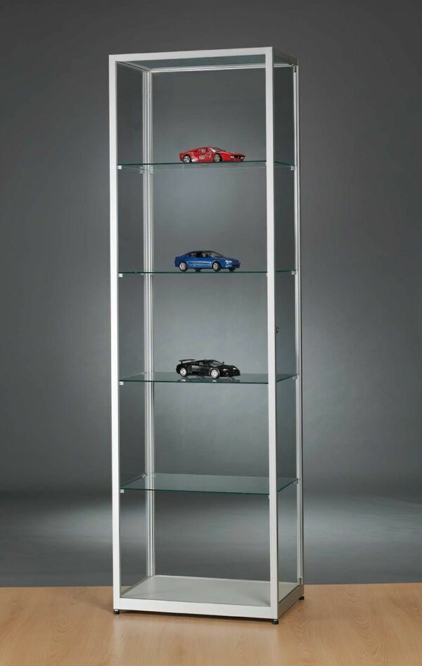 Brandschutzvitrine 600 silber Aluminium eckig – Bild 4