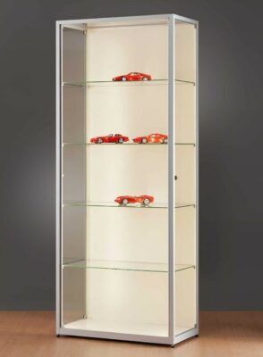 Vitrine 800 silber mit LED-Strips