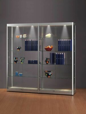 Breite Vitrine V 315-198 silber