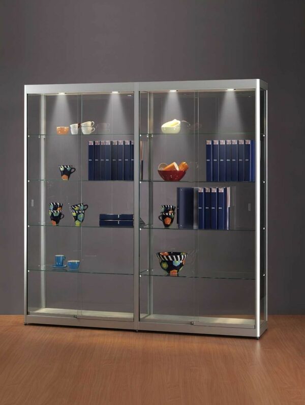 Breite Vitrine V 315-198 silber