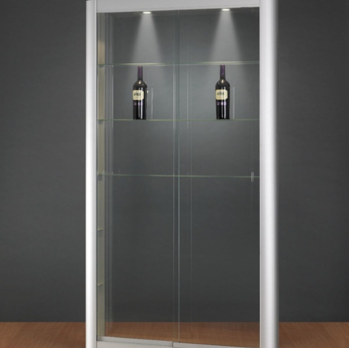 Vitrine 1106 silber Wandvitrine | Stilnet-Vitrinen